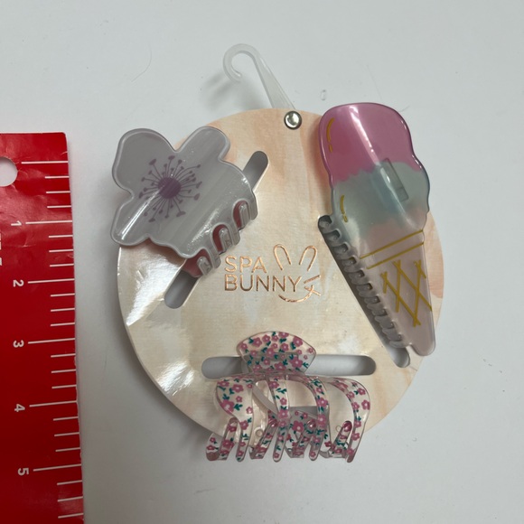 NWT ice cream 🍦🌺🍦 Spa Bunny Hair Claws Clips set of 3 - Picture 11 of 14